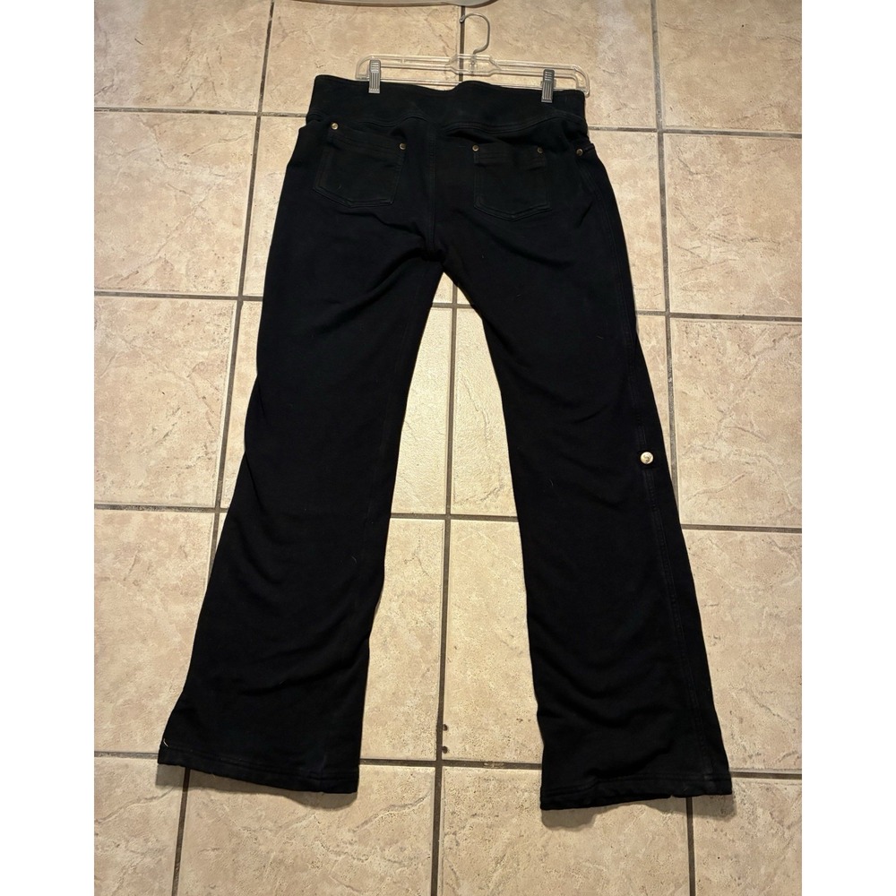 Bisou Bisou by Michele Bohbot Women's Size Medium 30x31 Flare Pants Black Tall - Picture 2 of 5
